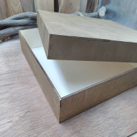 Houten goudkleurige bewaardoos